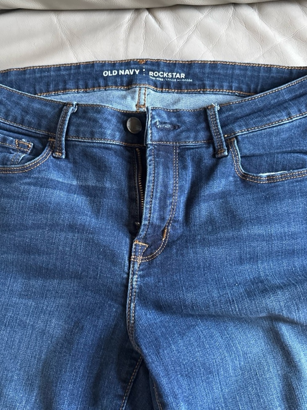 Old Navy Dark Blue Denim Jeans with Contrast Stitching